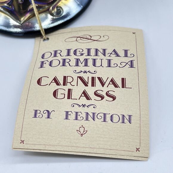 Fenton Spanish Lace Compote Amethyst Iridescent Carnival Glass 6.5" Tall-NOS/NWT - Picture 7 of 13